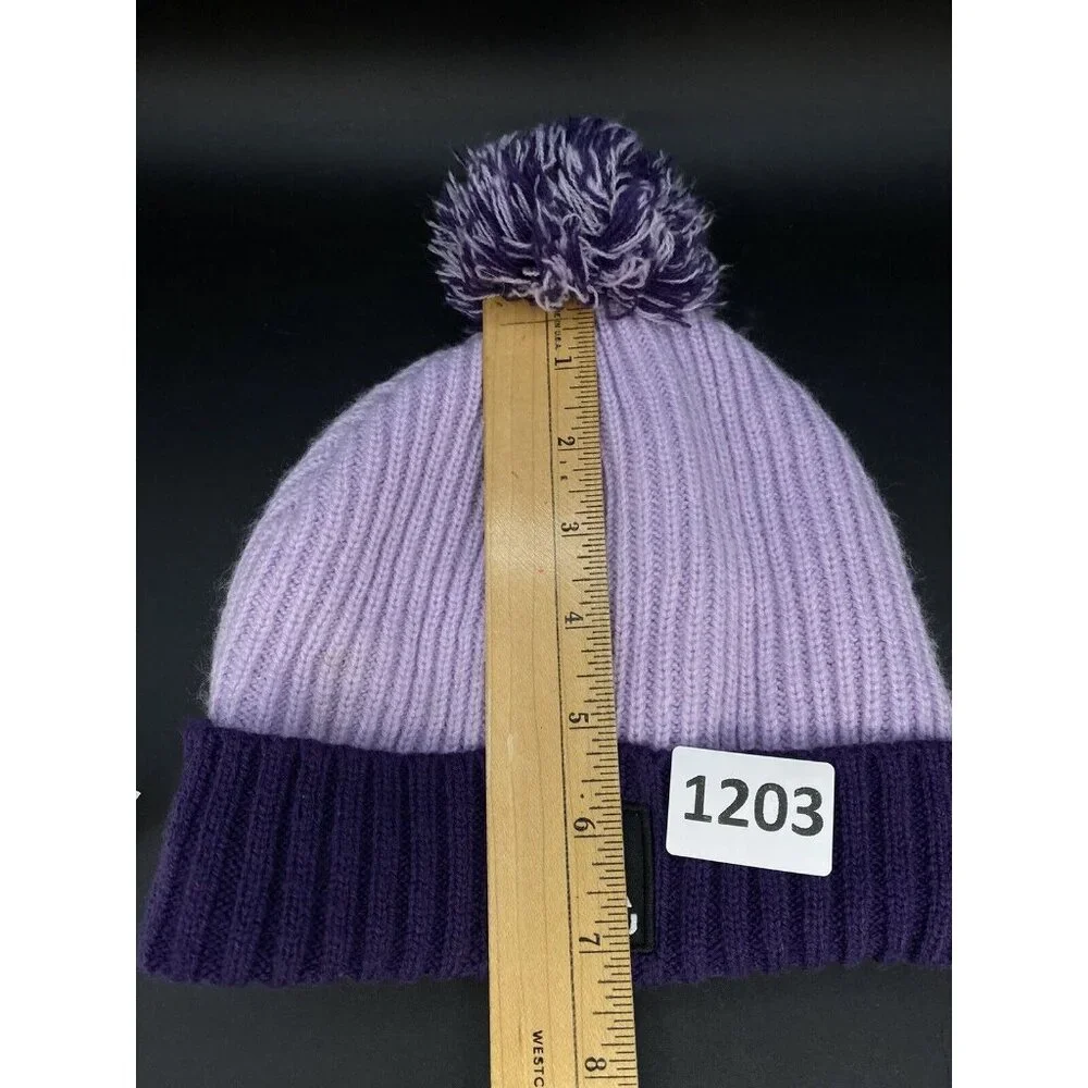 Snozu Girl Beanie Purple Lavender Watercolor Snow Cap Hat Pom Pom